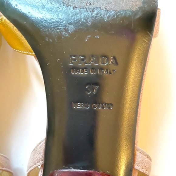 PRADA METALLIC SANDLAS 37 VINTAGE - Picture 11 of 12